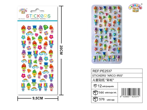 [PE2537] Stickers de arco iris 9.5x20 cm - Pegatinas infantiles