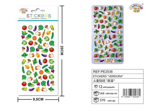 [PE2538] Stickers "Verdura" 9.5x20cm para manualidades