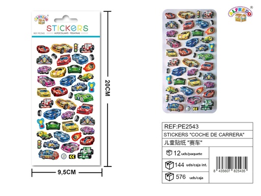 [PE2543] Stickers "Coche de carrera" 9.5x20cm para decoración infantil