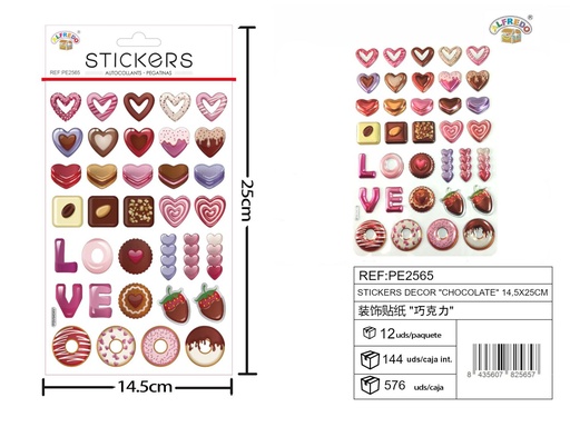 [PE2565] Stickers decorativos "Chocolate" 14.5x25cm pegatinas