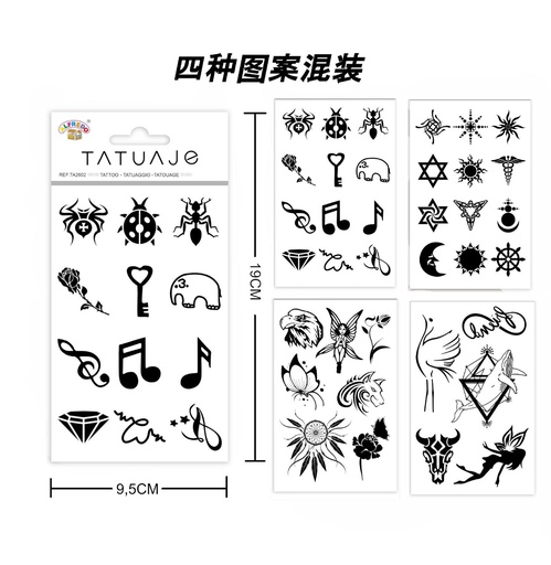 [TA2602] Stickers de tatuajes araña 9.5x19cm - Tatuajes temporales