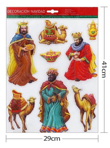 [NV9436] Decoración navideña pop-up Reyes Magos 29x41cm - Decoración festiva