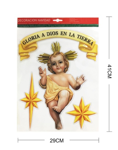 [NV9437] Decoración de Navidad pop-up "Niño Jesús" 29x41cm para fiestas y eventos