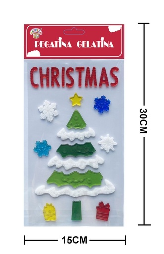 [NV9472] Decoración gelatina Navidad árbol de navidad 15x30cm