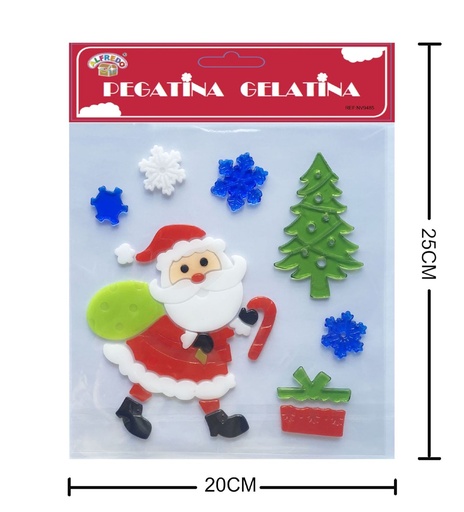 [NV9485] Decoración de gelatina "Papa Noel" 20x25cm para navidad