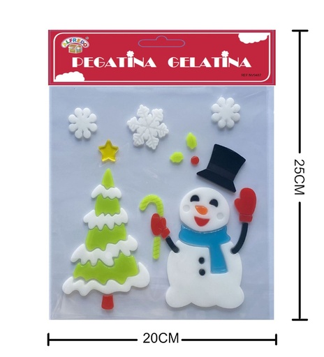 [NV9487] Decoración de gel navideña "Muñeco de Nieve" 20x25cm