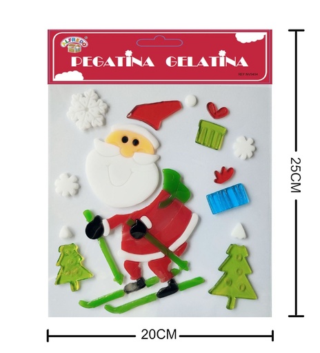 [NV9494] Decoración navidad "Papá Noel" en gelatina 20x25cm