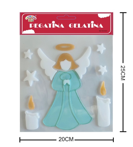 [NV9497] Decoración de gelatina de Navidad "Ángel de Navidad" 20x25cm