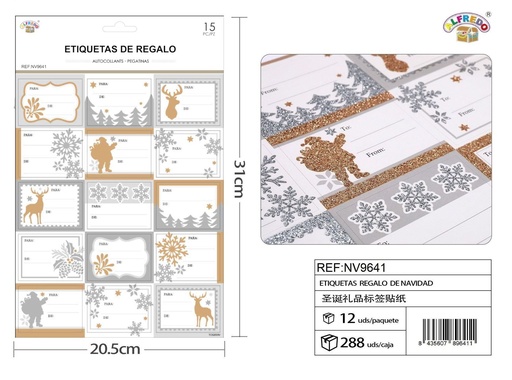 [NV9641] Etiqueta para regalo de Navidad 20.5x31cm para decoración navideña
