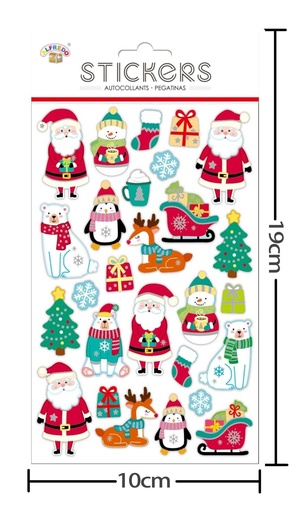 [NV9643] Stickers navideños 10x19cm para decoración festiva