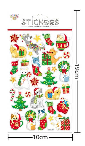 [NV9646] Stickers navideños 10x19cm decoración Navidad