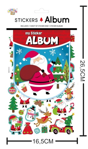 [NV9659] Álbum de stickers navidad "Papá Noel" 16.5x26.5 cm - Artículos navideños