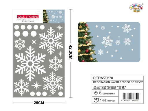 [NV9670] Decoración navideña copo de nieve 25x42.3cm para Navidad