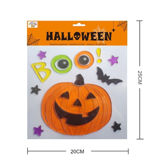 [HA9709] Decoración Halloween en gel "calabaza" 20x25cm