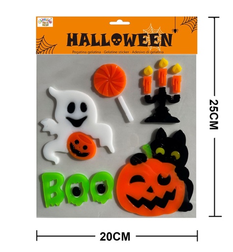 [HA9751] Decoración de Halloween gel "fantasma y calabaza" 20x25 cm