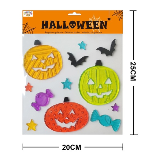 [HA9760] Decoración de gel para Halloween "Calabaza" 20x25cm para ventanas