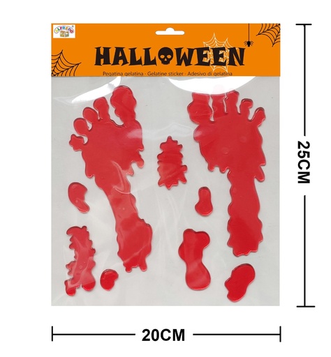 [HA9773] Decoración en gel de Halloween "Huellas" 20x25cm