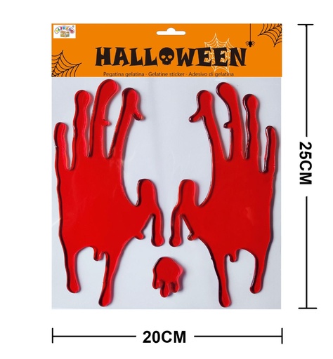 [HA9774] Decoración de Halloween gel "manos" 20x25cm