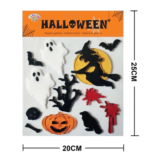 [HA9776] Decoración de gelatina Halloween "Bruja" 20x25cm para fiestas