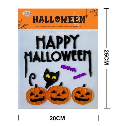 [HA9777] Decoración de Halloween gel "Happy Halloween" 20x25cm para fiestas