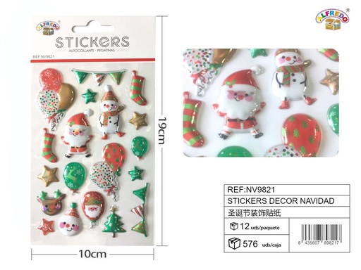 [NV9821] Stickers de Navidad 10x19cm para decoración navideña