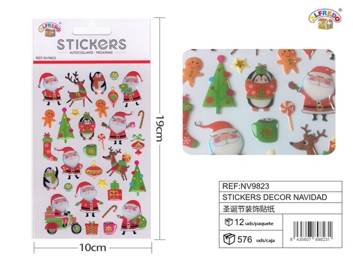 [NV9823] Stickers de Navidad 10x19cm para decoraciones navideñas