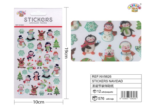 [NV9826] Stickers navideños 10x19cm para manualidades