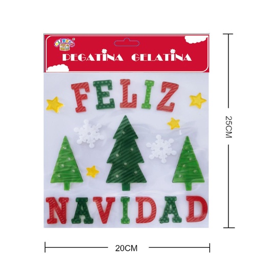 [NV9871] Decoración gel "Feliz Navidad" 20x25cm