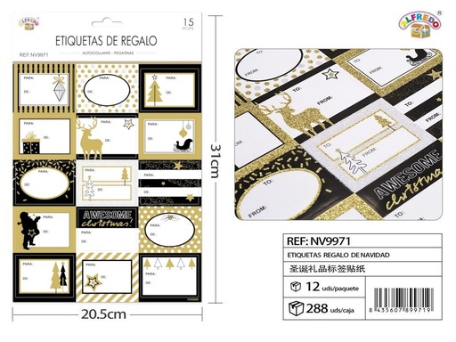 [NV9971] Etiqueta para regalo de navidad 17.5x27.5 cm - Artículos navideños