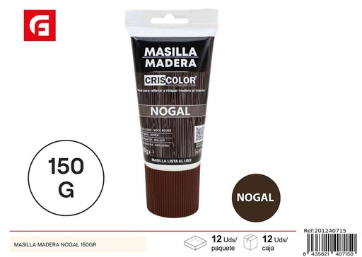 [201240715] Masilla para madera color nogal 150gr para reparaciones y carpintería