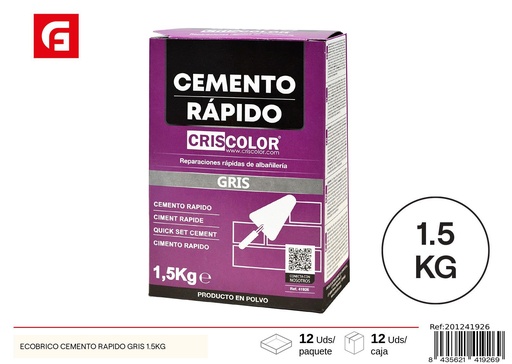 [201241926] Cemento rápido gris ECOBRICO 1.5Kg - Pinturas