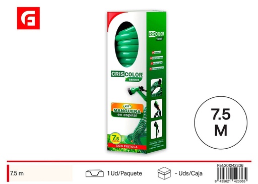 [201242336] KIT de manguera espiral 7.5M - Jardinería y riego