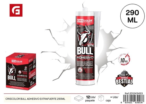 [201243453] Adhesivo extrafuerte Bull 290ml para reparaciones y bricolaje