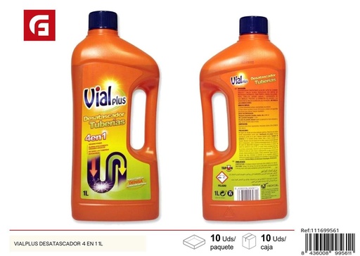 [111699561] Desatascador Vialplus 4 en 1 1L para limpieza de tuberías