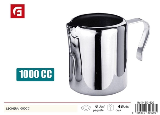 [142131620] Lechera de acero inoxidable 1000cc para cocina y repostería