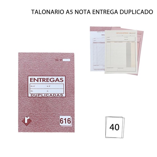 [A000705] Talonario A5 nota entrega duplicado para oficina