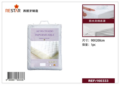 [160333] Protector de colchón acolchado impermeable 90x200cm para cama