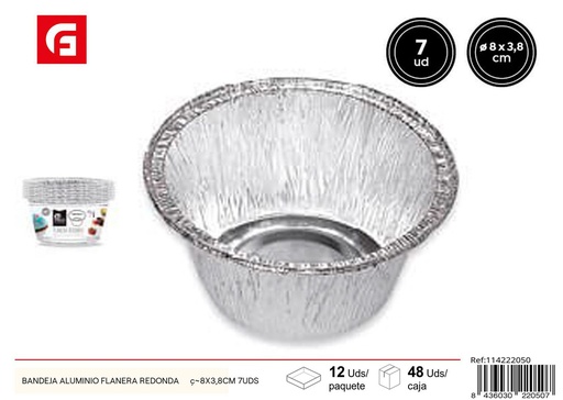 [114222050] Bandeja aluminio flanera redonda Ø8x3.8cm 7uds