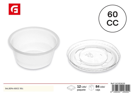 [14182620] Salsas blancas con tapa transparente 60 cc - Envases desechables