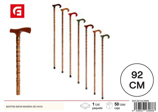 [301623086] Bastón de madera de haya 92 cm - Productos para el cuidado personal