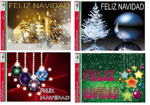 [18663] Decoración electrostática de Navidad "Feliz Navidad" 29x41cm