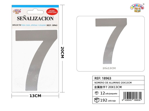 [18963] Señal de aluminio número 7 20x13cm - Señalización