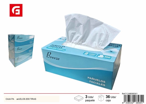 [124808561] Caja de pañuelos 200 tiras para higiene y limpieza