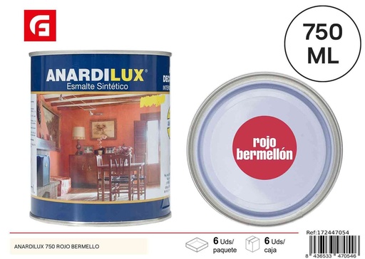 [172447054] Pintura Anardilux 750 rojo bermellón para decoración y bricolaje