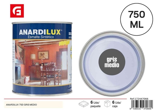 [172447066] Pintura Anardilux 750ml gris medio para interiores y exteriores