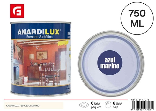 [172447075] Pintura Anardilux 750ml azul marino para superficies metálicas