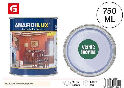 [172447081] Pintura esmalte acrílico verde hierba Anardilux 750ml