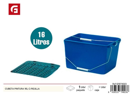 [121974023] Cubeta de pintura 16 l con rejilla - Accesorios de ferretería