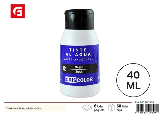 [201206309] Tinte universal negro 40ml para pintura