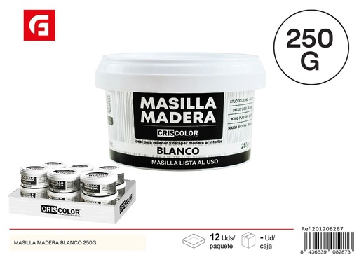 [201208287] Masilla para madera blanco 250g para reparaciones